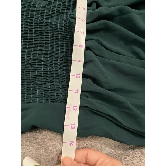 NWOT SMY MuMu Claire Midi Dress Size Medium Deep Emerald Luxe Satin Wedding - Picture 6 of 9